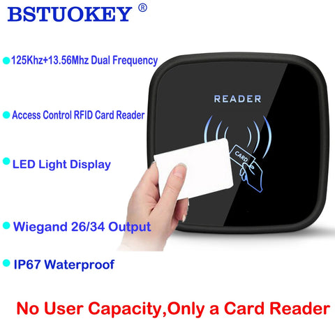 Dual Frequency RFID Card Reader 125kHz+13.56MHz Access Control Wiegand 26/34 NFC Waterproof Proximity Reader
