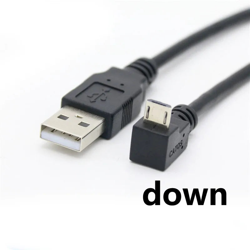 30cm USB 2.0 A Male to 90° Angle Micro USB Cable - Left/Right Adapter ...