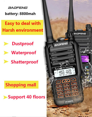 2025 UV9R Plus 18W Long Range Walkie Talkie 40-50km VHF UHF Ham Radio Transceiver CB Radio