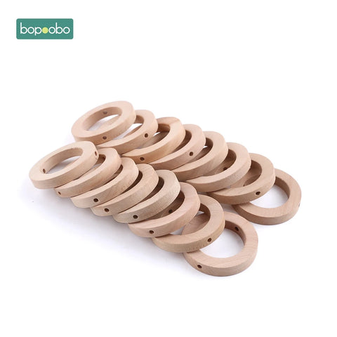 30mm Wooden Teether Ring for Babies Pacifier Holder Chain Newborn Accessories