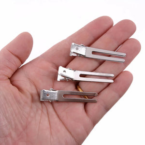 10 Pcs 45mm Double Prong Flat Metal Alligator Hair Clips for DIY Hair Styling Accessories