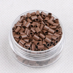 1000pcs 3x2x2.8mm Oval Copper Micro Rings Flat-end Hair Extension Beads for Ultra Tip Extensions