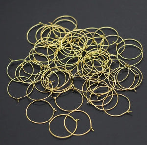 100pcs Round Loop Earring Blanks: 20-35mm Iron Wire Hoops for DIY Jewelry Making