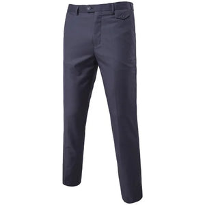 Men's Solid Color Slim Fit Business Pants – Casual Office & Wedding Trousers, Large Size 6XL