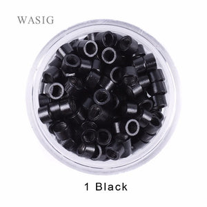 1000pcs 4x2.7mm Micro Link Hair Extension Beads with Screw Thread, 7 Color Options
