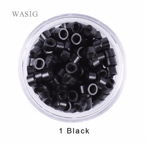 1000pcs 4x2.7mm Micro Link Hair Extension Beads with Screw Thread, 7 Color Options