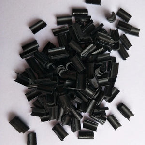 100pcs U-Shaped Keratin Nail Tips for Fusion Hair Extensions - Clear, Brown, Black, Yellow