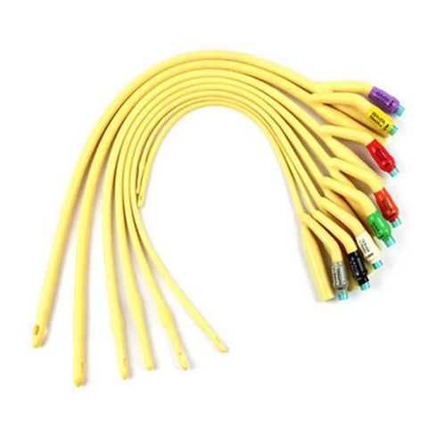 12 Pcs Latex Foley Urethral Catheters with Soft Valve - Sterile, Disposable Medical Urine Insert Tubes