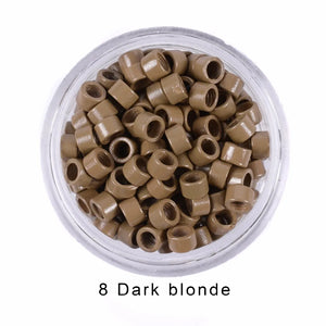 1000pcs 4x2.7mm Micro Link Hair Extension Beads with Screw Thread, 7 Color Options