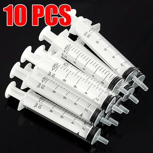 10-Pack Disposable Syringe Kit 1-50ml for Pet Care, Feeding, Glue Uses