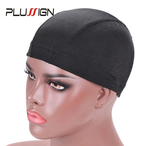 1 Piece Stretch Hairnet Mesh Dome Wig Cap Black Weaving with Elastic Band for Wig Making Sizes S M L