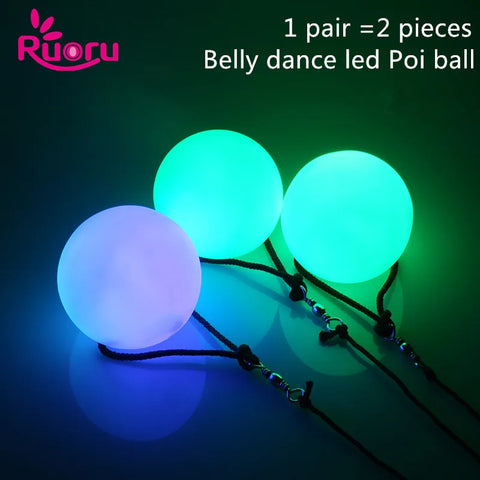 Colorful LED Glow Poi Balls for Belly Dance & Stage Performance – 1 Pair