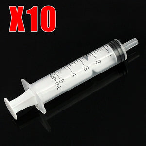 10-Pack Disposable Syringe Kit 1-50ml for Pet Care, Feeding, Glue Uses