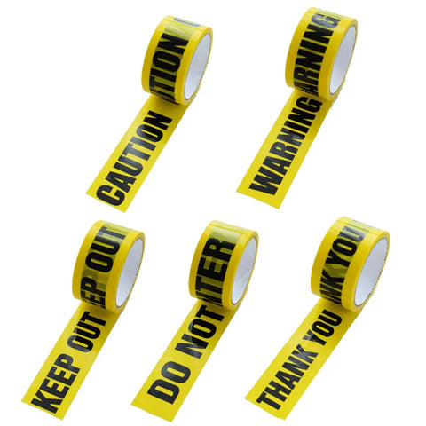 48mm x 25m OPP Warning Tape Roll - Anti-Skid Caution Barrier for Home, Store, Warehouse, School, Factory