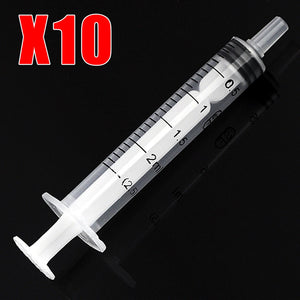 10-Pack Disposable Syringe Kit 1-50ml for Pet Care, Feeding, Glue Uses