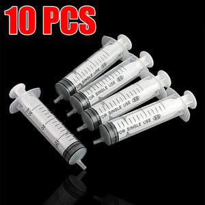 10-Pack Disposable Syringe Kit 1-50ml for Pet Care, Feeding, Glue Uses