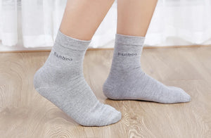 10 Pairs Bamboo Fiber Men's Crew Socks, Casual & Business, Antibacterial, Breathable, High Quality