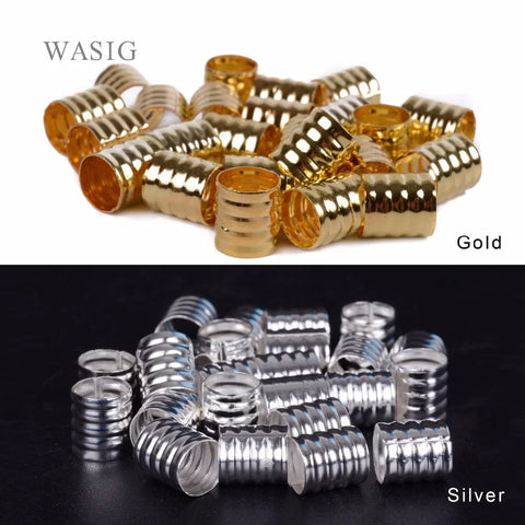 100pcs Adjustable Dreadlock Beads 10x8mm Silver/Gold Hair Braid Cuff Clips Aluminium Tube Styling Tool