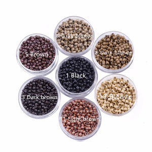 1000pcs 3.0mm Silicone Nano Micro Rings Beads for I-Tip Hair Extensions Tools, 7 Colors