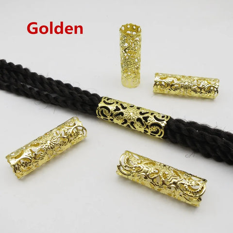 Adjustable Hair Braid Dreadlock Beads Clips Rings Tube 5-15pcs Gold/Silver 15mm Hole