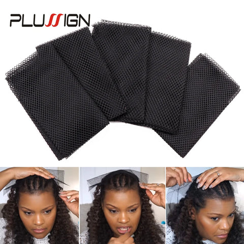 Breathable Polyester Hair Weaving Net, Large Hole, Black, Free Style, Comfortable Fit