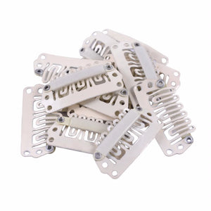 100pcs 28mm U-Shaped Hair Extension Snap Clips with Silicone Back for Wigs & Weave Accessories
