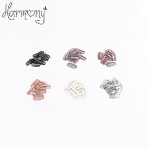 100 PCS 2.8cm I-Shape Hair Extension Snap Clips 8 Teeth, 6 Color Options