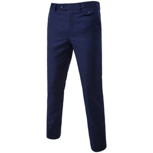 Men's Solid Color Slim Fit Business Pants – Casual Office & Wedding Trousers, Large Size 6XL
