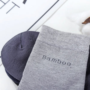 10 Pairs Bamboo Fiber Men's Crew Socks, Casual & Business, Antibacterial, Breathable, High Quality