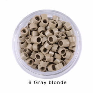 1000pcs 4x2.7mm Micro Link Hair Extension Beads with Screw Thread, 7 Color Options