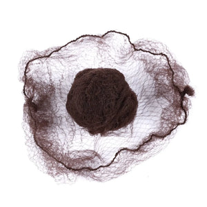 100pcs Brown Nylon Hair Nets for Dance Recitals, Bun Covers & Hair Weaving Caps