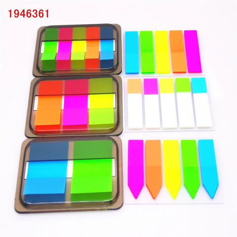 Fluorescent Sticky Note Tabs - Self-Adhesive Bookmark Memo Stickers for Office & School
