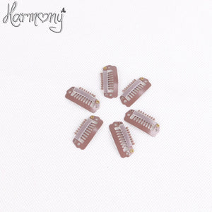100 PCS 2.8cm I-Shape Hair Extension Snap Clips 8 Teeth, 6 Color Options