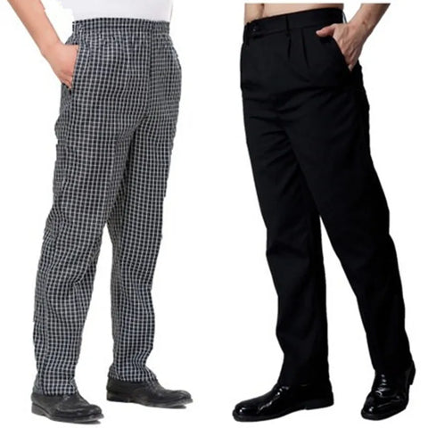 Chef Pants Stripe & Plaid Trousers for Men - Autumn/Winter Kitchen Wear