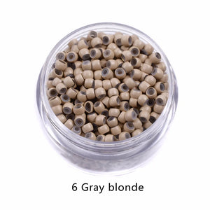 1000pcs 3.0mm Silicone Nano Micro Rings Beads for I-Tip Hair Extensions Tools, 7 Colors