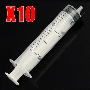 10-Pack Disposable Syringe Kit 1-50ml for Pet Care, Feeding, Glue Uses