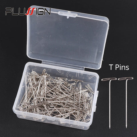 50 Pack Stainless Steel T-Pins 38mm Wig Making Tools for Hair Styling and Blocking