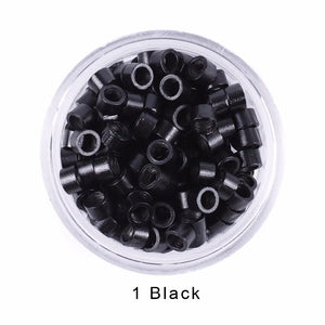 1000pcs 4x2.7mm Micro Link Hair Extension Beads with Screw Thread, 7 Color Options