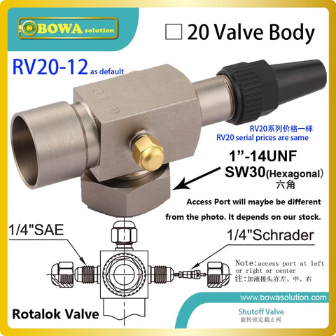 1/2" Carbon Steel Rotalock Valves for Refrigeration, Heat Pump, Air Conditioning Systems