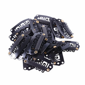 100pcs 28mm U-Shaped Hair Extension Snap Clips with Silicone Back for Wigs & Weave Accessories