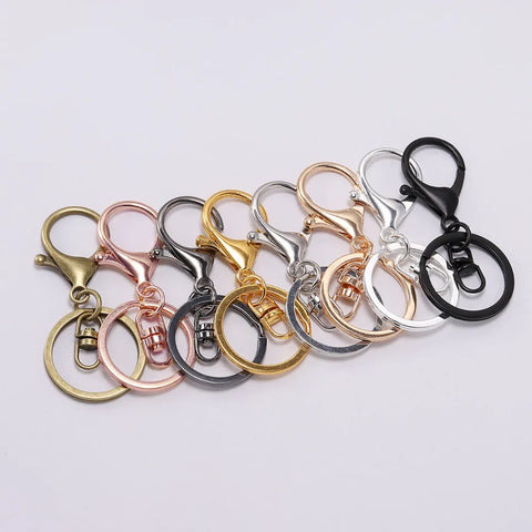 5pc 30mm Key Rings with 70mm Lobster Clasp Hooks for Keychains & Jewelry Making Supplies