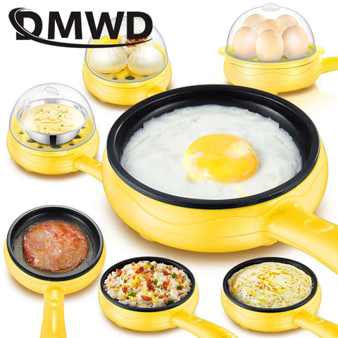 Compact 3-in-1 Electric Egg Cooker & Non-Stick Frying Pan for Omelette, Pancakes, Steak, Breakfast Steamer - EU Plug