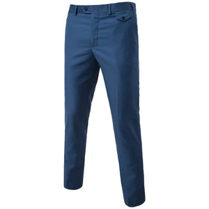 Men's Solid Color Slim Fit Business Pants – Casual Office & Wedding Trousers, Large Size 6XL