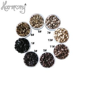 1000pcs Micro Copper Rings for I Tip Hair Extensions, 8 Colors, 4.5mm Beads Mini Hair Links