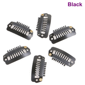 100pcs 28mm Silicone Coated Hair Extension Snap Clips 8-Teeth Stainless Steel, Available in 7 Colors