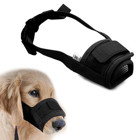 Dog Muzzle Adjustable for Bark and Bite Control, Nylon, Sizes Small to Large