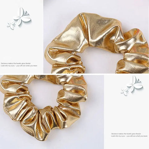 Gold Glitter Hair Scrunchie, 10cm Elastic Tie Party Accessory