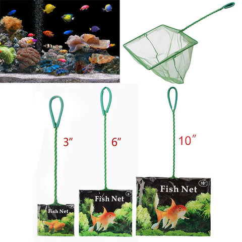 Aquarium Cleaning Net with Long Handle, Square Fish Tank Net for Debris Removal, Portable Fish Landing Tool