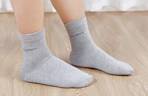 10 Pairs Bamboo Fiber Men's Crew Socks, Casual & Business, Antibacterial, Breathable, High Quality