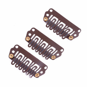 100pcs 28mm U-Shaped Hair Extension Snap Clips with Silicone Back for Wigs & Weave Accessories